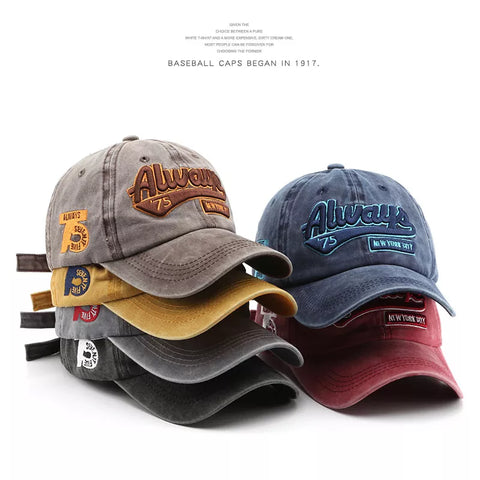 2022 Summer Women Men Baseball Cap Fashion Letter Embroidery Snapback Hat Vintage Washed Cotton Unisex Hip Hop Sun Hat Casquette