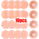 2/10pcs Reusable Silicone Nipple Cover Bra Sticker Breast Petal Strapless Lift Up Bra Invisible Boob Tape Pads Chest Pasties