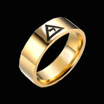 Gold Plated Stainless Steel 33 Degree Symbol Masonic Freemason Rings for Men Women