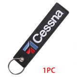 1 PC Wholesale Aviation Keychain Insert Before Flight Keep Calm Both Sides Embroidery Car Key Accessories Backpack Pendant Chain