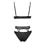 Women Lace Lingerie Set Sexy Hollow Out Embroidery 2 Piece Set Gather Push Up Bra+High Waist Panty See Through Underwear Outfits