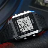 YIKAZE Block Man Wristwatches Electronic LED Display Waterproof Watch for Men Luminous Chronograph Men's Digital Watches