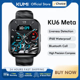 World Premiere KUMI KU6 Meta Smart Watch 1.96" 100+Exquisite Dial with Compass Bluetooth Call Liveness Detection IP68 Waterproof