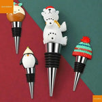 1pc Merry Christmas Wine Stopper Snowman Wine Bottle Stopper Fresh-keeping Bottle Decor Home Bars Bottle Decorative Crafts