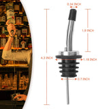 1/5/12 Pack Stainless Steel Classic Bottle Pourers Tapered Spout - Liquor Pourers with Rubber Dust Caps