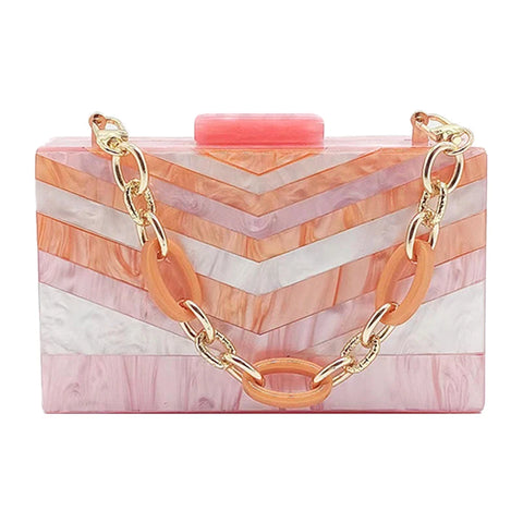 2022 Women's Handbag Luxury Designer Party Wallet Orange Mini Female Cross Bag Evening Clutch Brand Chain Shoulder Exact Replica