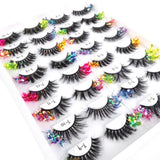 1Pair INS Sequin Party Women Dramatic False Eyelashes Glitter Colored Eyelashes Lashes Extension Makeup Eye Tail Fake Eyelashes