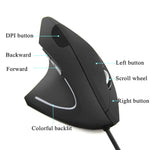 Ergonomic Optical PC Computer Gaming Left Hand Vertical Mouse USB Mouse for PC Computer