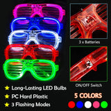 12pcs Light Up Glasses LED Luminous Glasses 3 Modes Flashing Glow in The Dark Glasses Neon Party Supplies Birthday Kids Adults