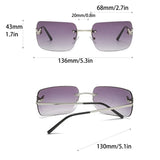 Y2K Luxury Brand Designer Rimless Square Sunglasses Women For Female Trendy Sun Glasses Diamond Butterfly Pink Punk Shades UV400