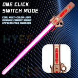 Retractable Lightsaber Finger Rotating Laser Sword Flash Luminous Sound Cos Force FX Duels Battle Toy for Children Adult Gifts