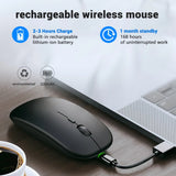 Rechargeable Wireless Bluetooth Mouse Portable Silent Ergonomic Mice For iPad Computer Laptop Tablet Phone Office Gaming Mouse