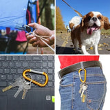 1-12PCS Multifunctional Stainless Steel Carabiner with Clip Large  Climbing Hook Buckle Key Ring Key Chain Travel Tools