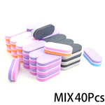 10/20/40Pcs Mini Nails Sponge File Buffer Block Double Color Buffing Sanding File Pedicure Manicure Tool Gel Suplies Accessories