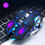 Wireless Gaming Mouse 2400 DPI Rechargeable Adjustable 7 Color Backlight Breathing Gamer Mouse Game Mice for PC Laptop