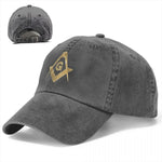 Classic Washed Denim Masonic Pyramid Eye Freemasonry G Symbol Compass Baseball Cap Dad Hat Snapback Casquette Gorras