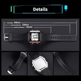 YIKAZE Block Man Wristwatches Electronic LED Display Waterproof Watch for Men Luminous Chronograph Men's Digital Watches