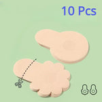 10pcs Women's Invisible Breast Lift Up Tape Overlays on Bra Nipple Stickers Chest Stickers Adhesive Nipple Covers Accessories