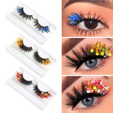 1Pair INS Sequin Party Women Dramatic False Eyelashes Glitter Colored Eyelashes Lashes Extension Makeup Eye Tail Fake Eyelashes