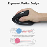 G857 2.4G Wireless Mouse Rechargeable Vertical Ergonomic Upright Game Mouse Optical Mouse 3 Adjustable DPI Levels For PC Laptop