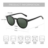 ZENOTTIC 2024 Fashion Round Polarized Sunglasses Women Uv400 Protection Shade High-quality Acetate Retro Sun Glasses ZS6215