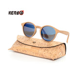 Kenbo High Quality Oval Wood Bamboo Grain Polarized Sunglasses With Case Fashion Women Man Shades Wooden Sunglasses Gafas De Sol
