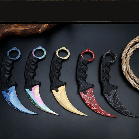 2022 NEW Real Counter Strike Karambit Knife Fixed Blade Lore Sheath Tiger Tooth Rainbow Tactical Survival Tool Hunting Knifes