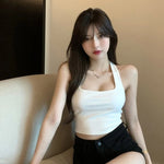 Summer Korean Sexy Halter Camisole Women Solid Color Sleeveless Slim Tank Top