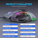 12800DPI Free Weight Macro RGB Gaming Mouse 12 Programmable Keys Game Mouse RGB Light Max to 6 levels For pc mac gun PUBG Laptop