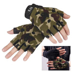 1 Pair Fingerless Camo Gloves Cycling Bike Sports Gloves for Men and Women Half Finger Anti-Slip Breathable Camouflage Mittens