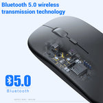 Rechargeable Wireless Bluetooth Mouse Portable Silent Ergonomic Mice For iPad Computer Laptop Tablet Phone Office Gaming Mouse