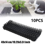 10Pcs 49x14cm Spiked Cat Repellent Mat Prickle Strips Anti Cat Net Garden Repellent Animal Scarer Keep Cat Dog Away Digging