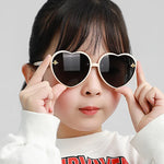 1/2pcs Fashion Heart-Shape Sunglasses For Kids Retro Cute Pink Cartoon Sun Glasses Frame Girls Boys Baby Children Eyewear Goggle