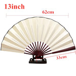 10/13 Inch Folding Fan Hand Silk Cloth DIY Chinese Folding Fan Wooden Bamboo Antiquity Fold Fans DIY Calligraphy Painting Decor