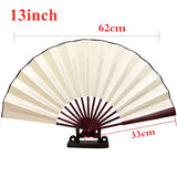 10/13 Inch Folding Fan Hand Silk Cloth DIY Chinese Folding Fan Wooden Bamboo Antiquity Fold Fans DIY Calligraphy Painting Decor