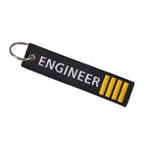 1 PC Wholesale Aviation Keychain Remove Before Flight Both Sides Embroidery Car Key Accessories Backpack Pendant Chain