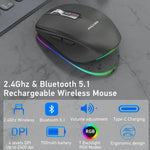 USB 2.4G Wireless Bluetooth-compatible Gaming Mouse 2400 DPI 6 Buttons Programmable for Computer Gamer Mice Laptop For Office