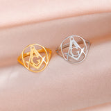 Sipuris Masonic Symbols Rings For Women Stainless Steel Don't Forget We're Watching You Eye of Horus Ring Jewelry Gifts