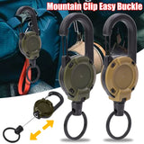 1/2pcs Steel Wire Rope Retractable Pull Reel Carabiner Key Chains Buckle Spring Key Holder Outdoor Sporty Keychain Multiple Tool