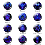 12 Zodiac Sign Keychain Sphere Ball Crystal Key Rings Scorpio Leo Aries Constellation Birthday Gift for Women and Mens