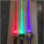 Disney Anime Hulk Spiderman Children's Fluorescent Stick Toy Glowing Flash Stick Ironman Telescopic Laser Sword Christmars Gifts