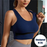 Sexy Women Sports Bra Plus Size Crop top Patchwork Underwear Push Up Cotton Fitness Top Seamless Bralette Sports Vest Yoga top