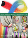 1PCS Colored Hair Extensions,Hanging Ear Dyed Gradient Hair Long Straihgt Hair One-Piece Invisible Rainbow Highlights Color