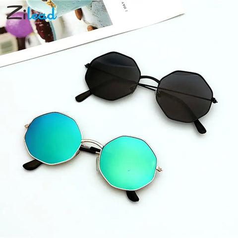 Zilead Steampunk Kids Sunglasses Boys Girls Luxury Vintage Eyewear Children Round Sun Shades Glasses Oculos Feminino Accessories