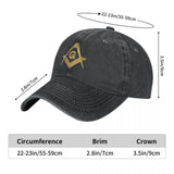 Classic Washed Denim Masonic Pyramid Eye Freemasonry G Symbol Compass Baseball Cap Dad Hat Snapback Casquette Gorras