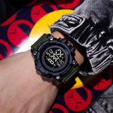 YIKAZE Sport Men's Watch Multifunction Military Men Watch Alarm Clock Big Dial Digital watches Waterproof Electronic Wristwatch