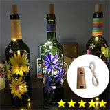 1/2/3M LED wine bottle cork string lights holiday decoration garland wine bottle fairy light Christmas copper wire string lights