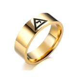 Gold Plated Stainless Steel 33 Degree Symbol Masonic Freemason Rings for Men Women