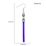 Catuni Wars the Lightsaber Dangle Earrings Personality Movie Cosplay Drop Earring Jewelry Accessories Gift for Women Girls Fans