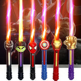 Disney Anime Hulk Spiderman Children's Fluorescent Stick Toy Glowing Flash Stick Ironman Telescopic Laser Sword Christmars Gifts